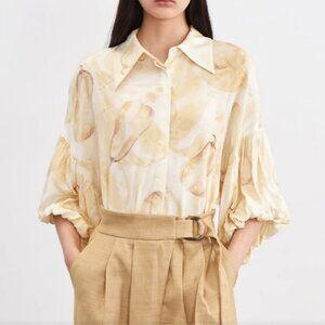 Urban Revivo Pear Button up Romantic Cottagecore Boho SZ 4